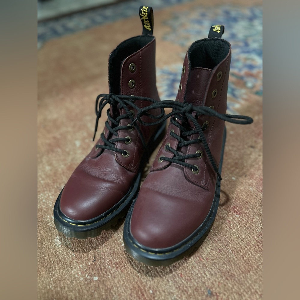 Dr Martens Oxblood Red Leather Combat Boots